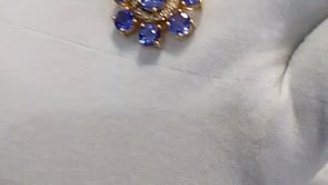 Tanzanite 14k Solid Gold Diamond Pendant