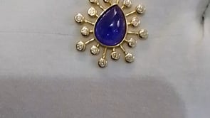 Tanzanite 14k Solid Gold Diamond Pendant