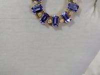 Tanzanite 14k Solid Gold Diamond Pendant