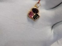 Tourmaline 14k Solid Gold Diamond Pendant