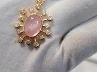 Morganite 14k Solid Gold Diamond Pendant