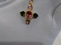 Tourmaline 14k Solid Gold Diamond Pendant