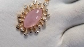 Morganite 14k Solid Gold Diamond Pendant