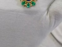 Emerald 14k Solid Gold Diamond Pendant