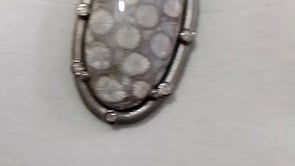 Fossil Coral sterling silver Diamond Pendant