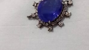 Tanzanite sterling silver Diamond Pendant