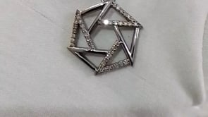 Multi Line sterling silver Diamond Pendant