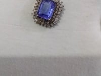 Tanzanite sterling silver Diamond Pendant