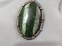 Green Swiss Opal sterling silver Diamond Pendant
