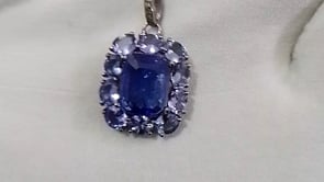 Tanzanite sterling silver Diamond Pendant