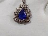 Tanzanite sterling silver Diamond pendant