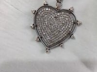 Heart Shape sterling silver Diamond Pendant