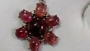 Tourmaline sterling silver Diamond pendant
