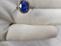 Tanzanite Silver Diamond Ring
