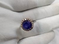 Tanzanite Silver Diamond Ring