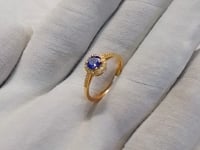 Tanzanite 14k Solid Gold Diamond Rings