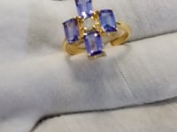 Tanzanite 14k Solid Gold Diamond Rings