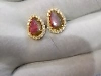 Tourmaline 14k Gold Diamond Stud Earring