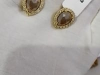 Salt paper diamond 14k Gold Diamond Stud Earring