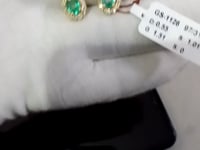 Emerald 14k Gold Diamond Stud Earring