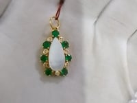 Pear 14k Solid Gold Diamond Pendant