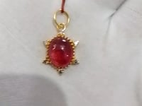 14k Solid Gold Tourmaline Stone Pendant