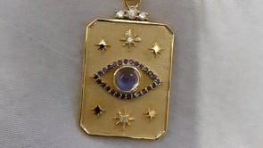 Dog Tag 14k Solid Gold Diamond Pendant