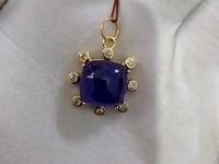 Tanzanite 14k Solid Gold Diamond Pendant