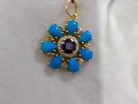 Flower 14k Solid Gold Diamond Pendant