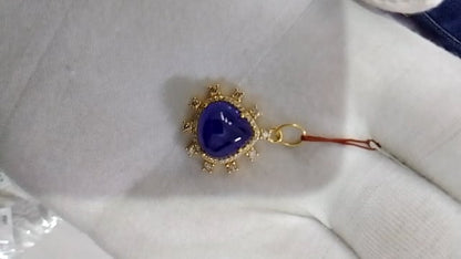 Tanzanite 14k Solid Gold Diamond Pendant