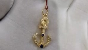 Anchor 14k Solid Gold Diamond Pendant