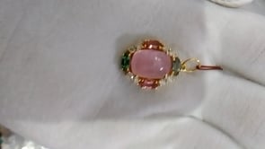 Oval 14k Solid Gold Diamond Pendants