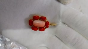 Coral Silver Pave Diamond Pendant