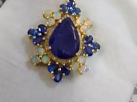 Tanzanite Silver Diamond Pendant With Kyanite Stone