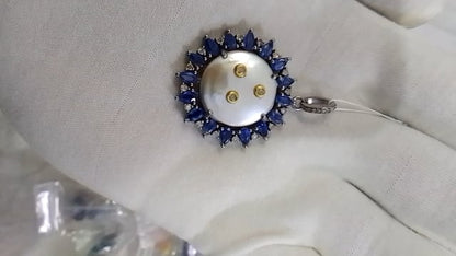 Kyanite Silver Diamond Pendant