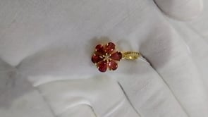 Flower Silver Pave Diamond Pendant With Tourmaline Stone