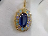 Tanzanite Silver Diamond Pendant