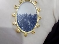 Shaker Silver Diamond Pendant With Blue Sapphire Stone