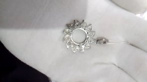 Flower Silver Diamond Pendant