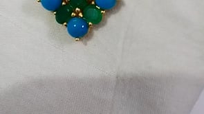 Turquoise Silver Diamond Pendant With Emerald Stone