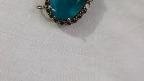 Green Kyanite Silver Diamond Pendant