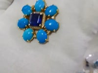 Turquoise Stone Silver Diamond Pendant