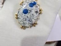 Oval Jasper Silver Diamond Pendant
