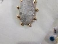 Oval Silver Diamond Pendant
