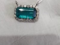 Green Kynite Silver Diamond Pendant