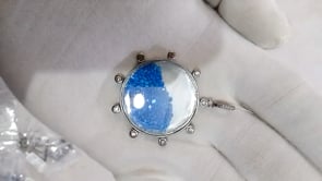 Shaker Silver Diamond Pendant With Turquoise Stone