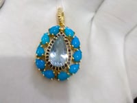 Pear Shape Silver Diamond Pendant