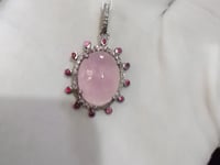 Oval Silver Diamond Pendant