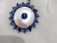 Kyanite Silver Diamond Pendant
