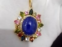 Tanzanite Silver Diamond Pendant